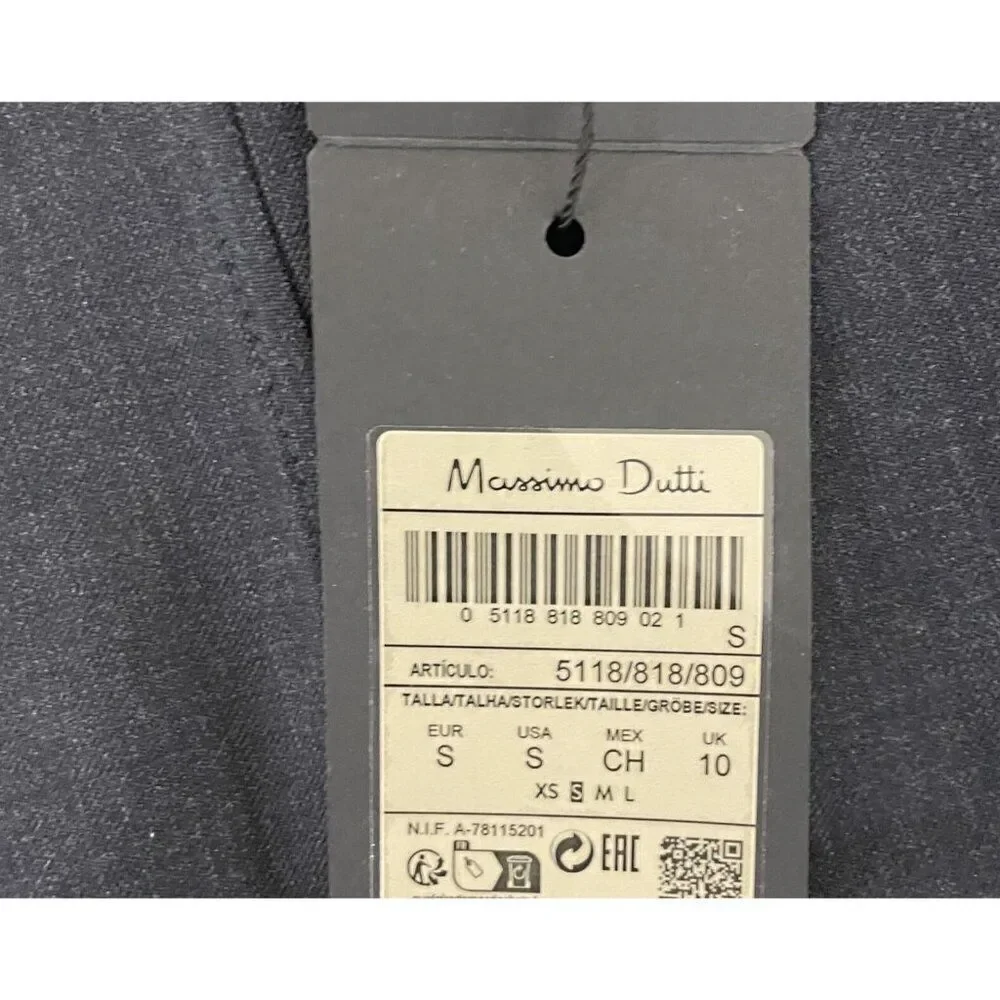 Massimo Dutti Womens Top S Small Tank Gray Stretch Seam Details 5118/818 NWT